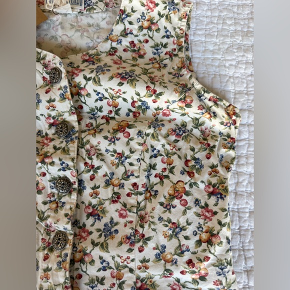 Vintage Cotton Floral Quilted Vest - Picture 4 of 7